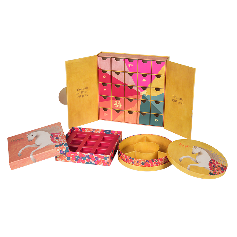 Caja de embalaje rígida de chocolate de doble puerta