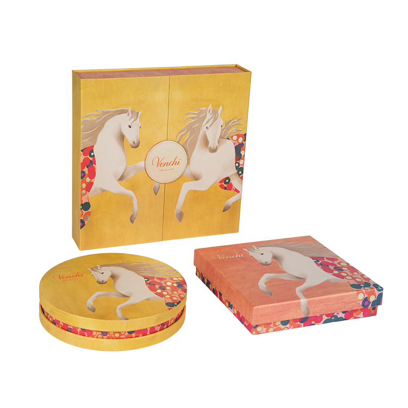 Caja de embalaje rígida de chocolate de doble puerta