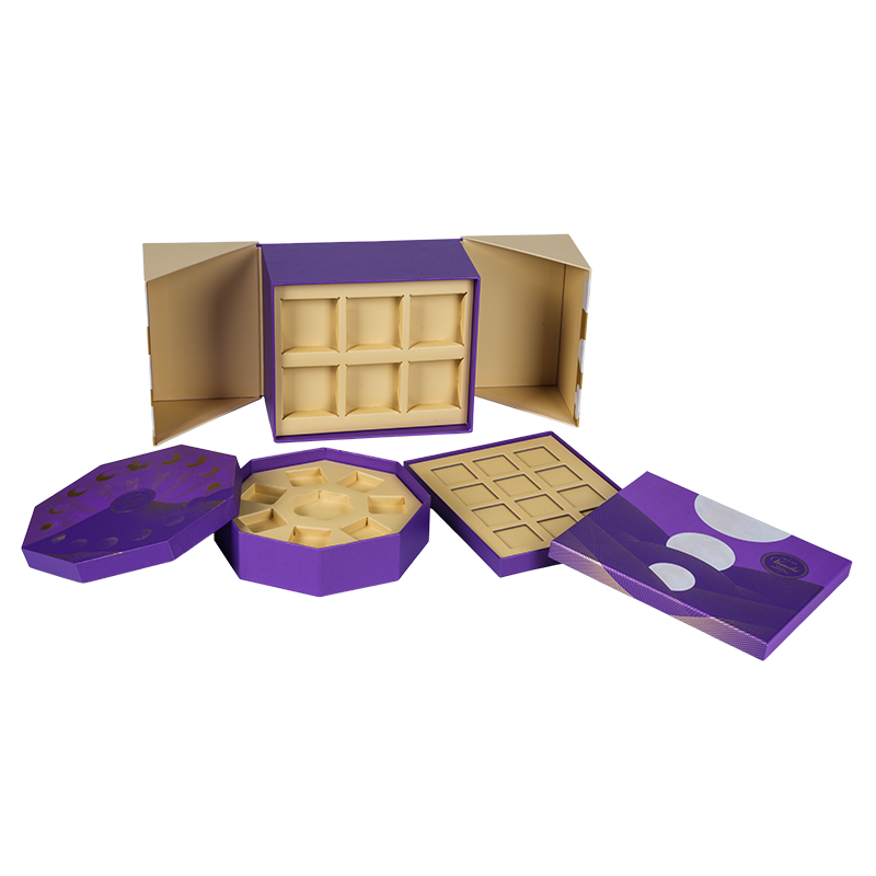 Caja de embalaje rígida de chocolate de doble puerta