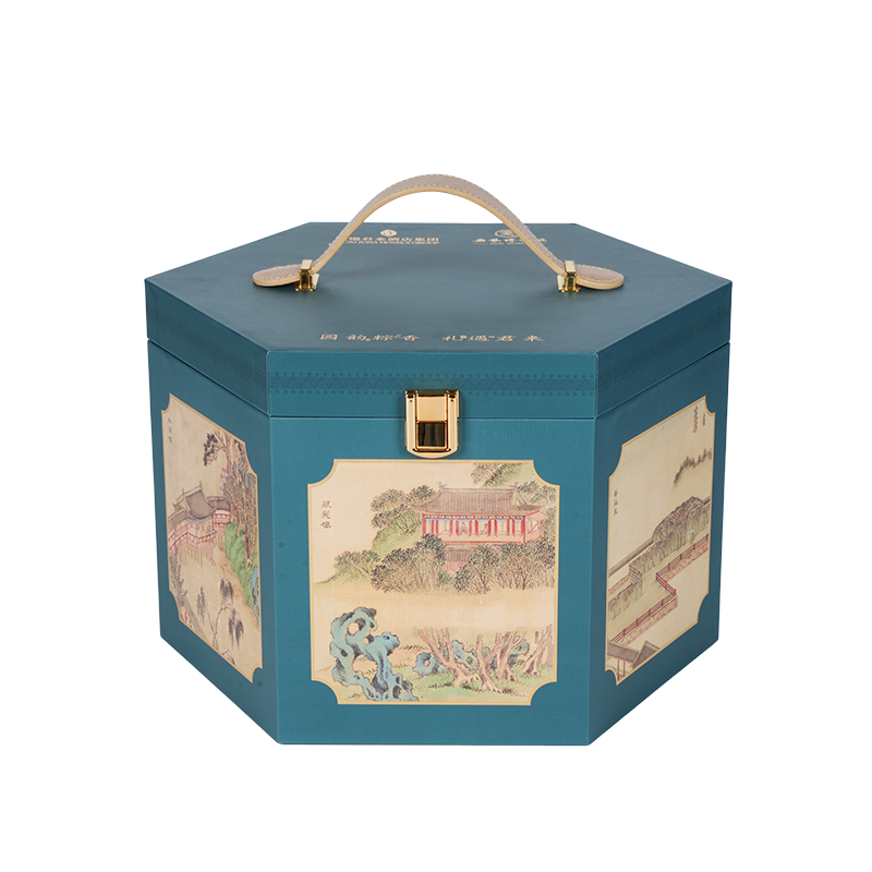 Caja rígida para embalaje de tartas de doble puerta