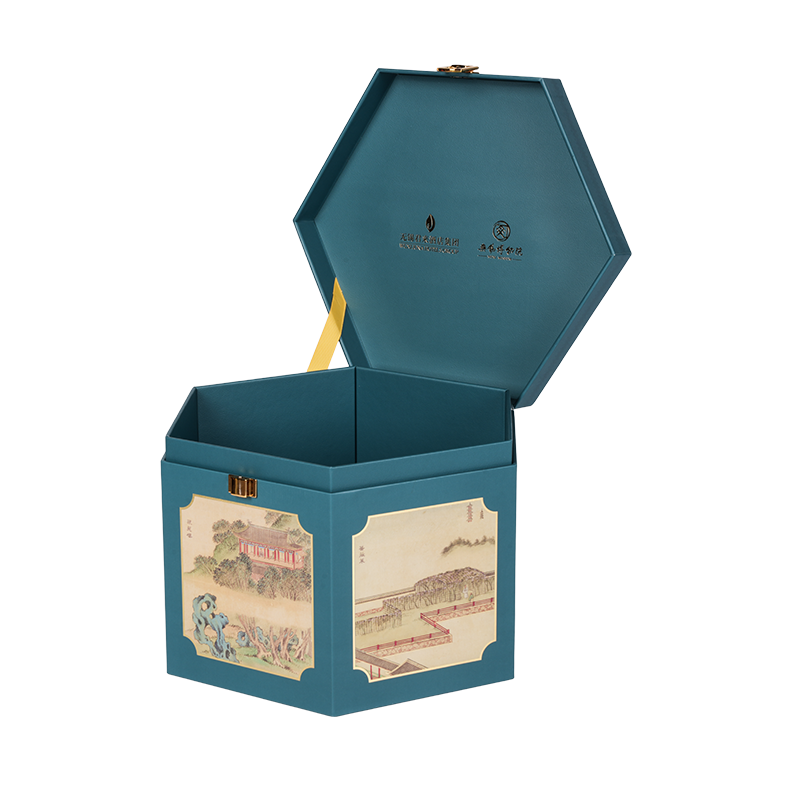 Caja rígida para embalaje de tartas de doble puerta