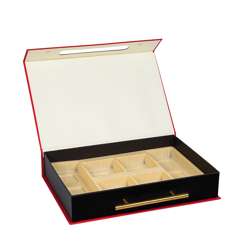 Caja rígida para embalaje de tartas de doble puerta