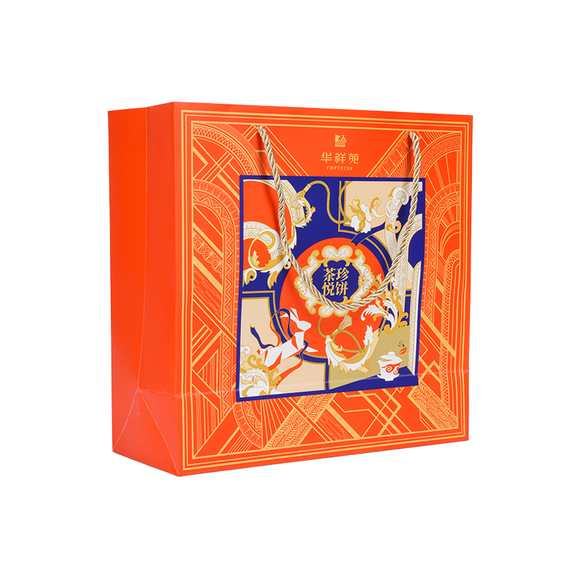 Bolsa de transporte para pasteles de cartón blanco/kraft con asa resistente al agua