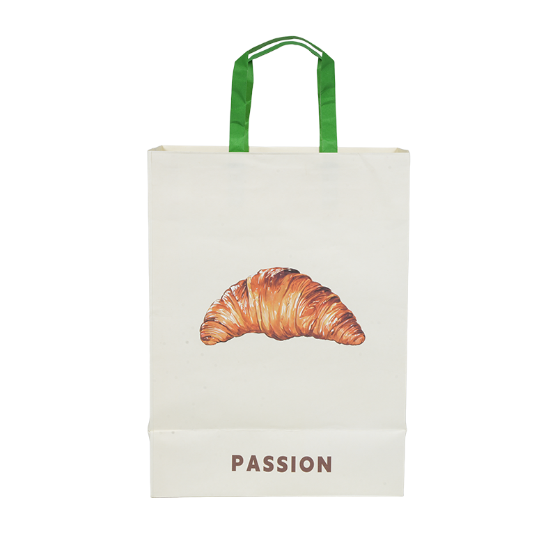 Bolsa de transporte para pasteles de cartón blanco/kraft con asa resistente al agua