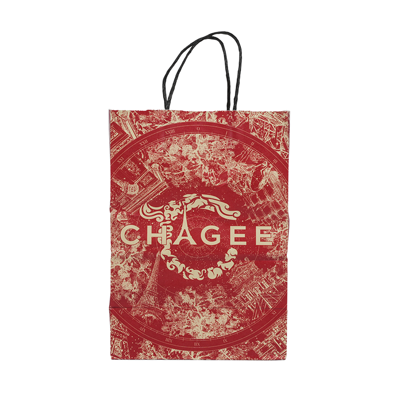 Bolsa de papel de cartón blanco en relieve con estampado en caliente para envases de perfumes