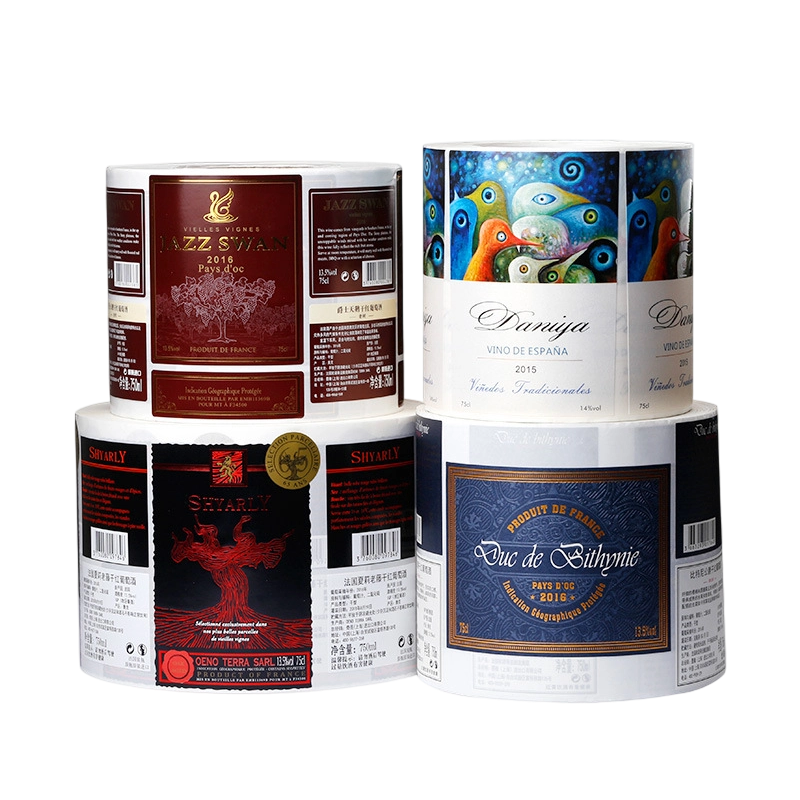 Etiqueta de botella de vino estampada en papel de aluminio mate