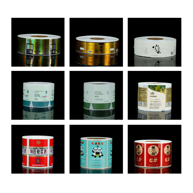 Etiqueta de botella de vino estampada en papel de aluminio mate