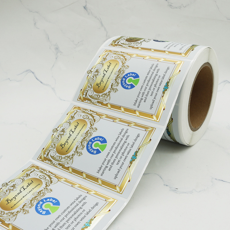 Etiqueta de botella de vino estampada en papel de aluminio mate