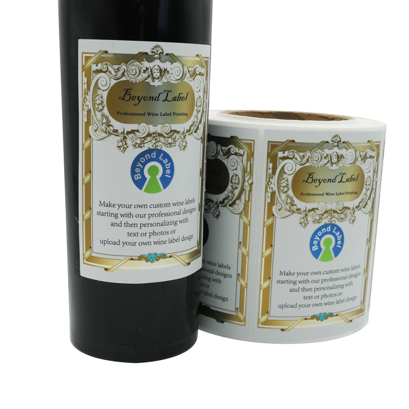 Etiqueta de botella de vino estampada en papel de aluminio mate