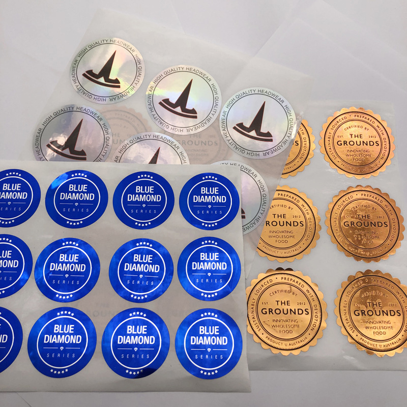 Etiqueta de botella de vino estampada en papel de aluminio mate