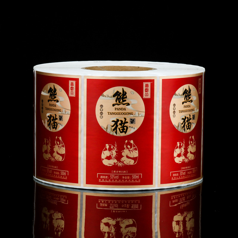 Etiqueta de botella de vino estampada en papel de aluminio mate