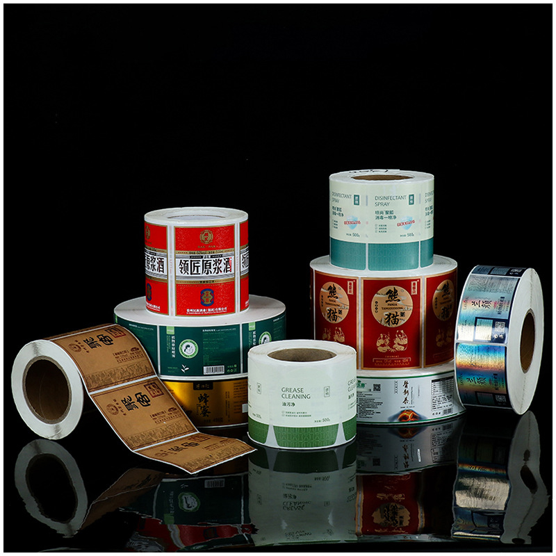 Etiqueta de botella de vino estampada en papel de aluminio mate