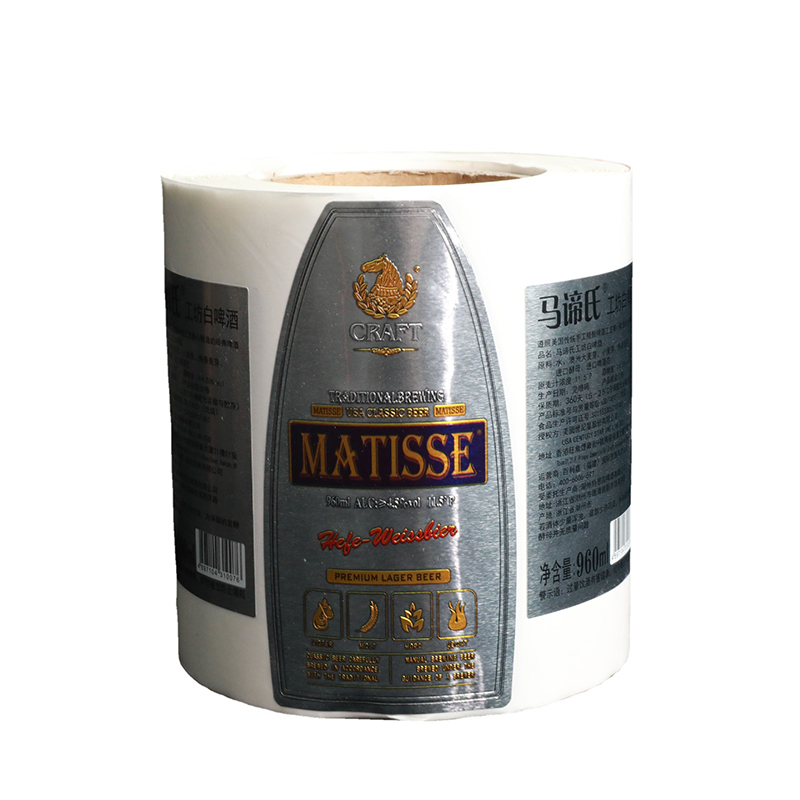 Etiqueta de botella de vino estampada en papel de aluminio mate