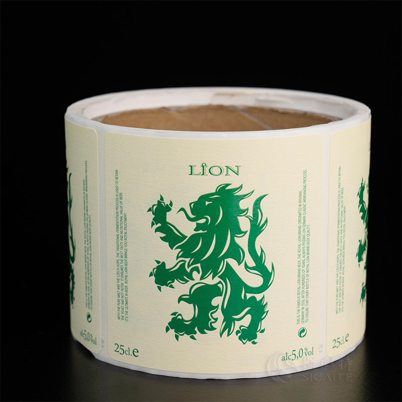 Etiqueta de botella de vino estampada en papel de aluminio mate