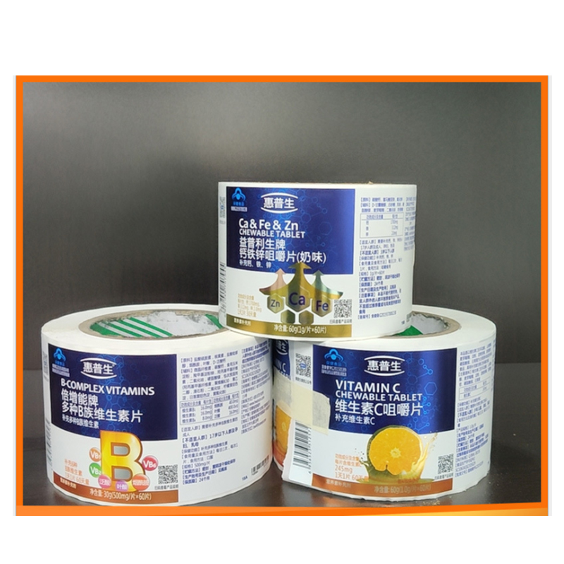 Etiquetas autoadhesivas para suplementos de salud