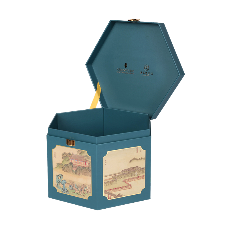 Caja de regalo de mano hexagonal premium (caja de regalo Dragon Boat Festival Zongzi)