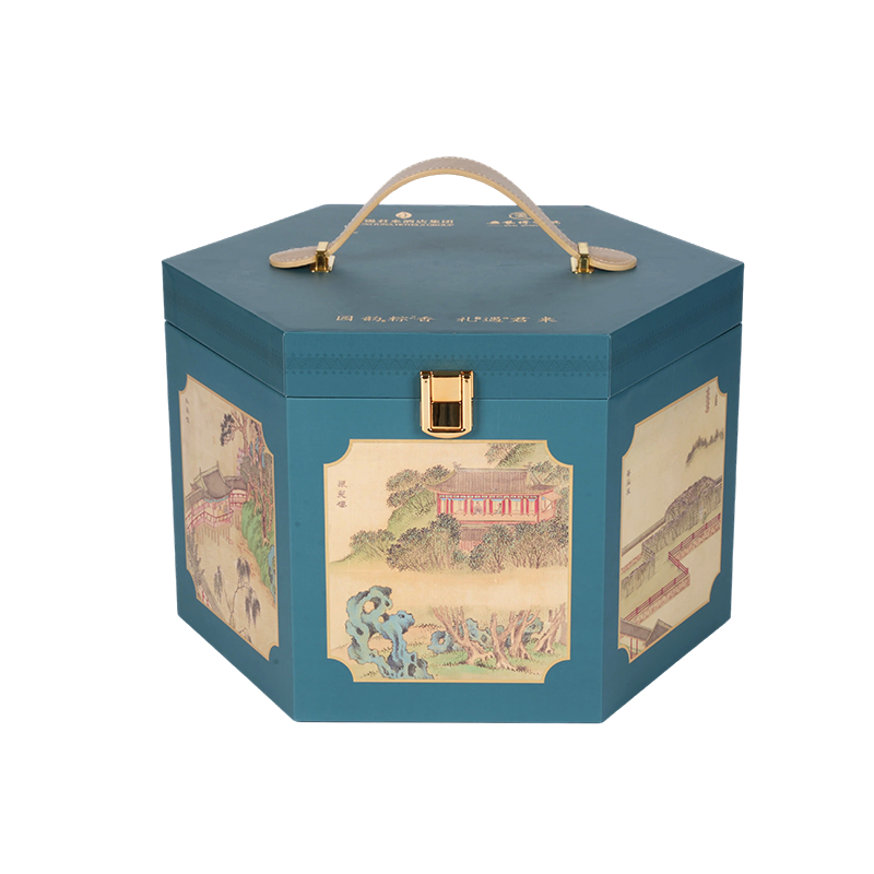 Caja de regalo de mano hexagonal premium (caja de regalo Dragon Boat Festival Zongzi)