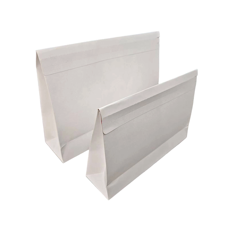 Bolsa de papel SOS autoadhesiva de fondo plano Kraft blanco Bolsa de papel SOS autoadhesiva de fondo plano Kraft blanco