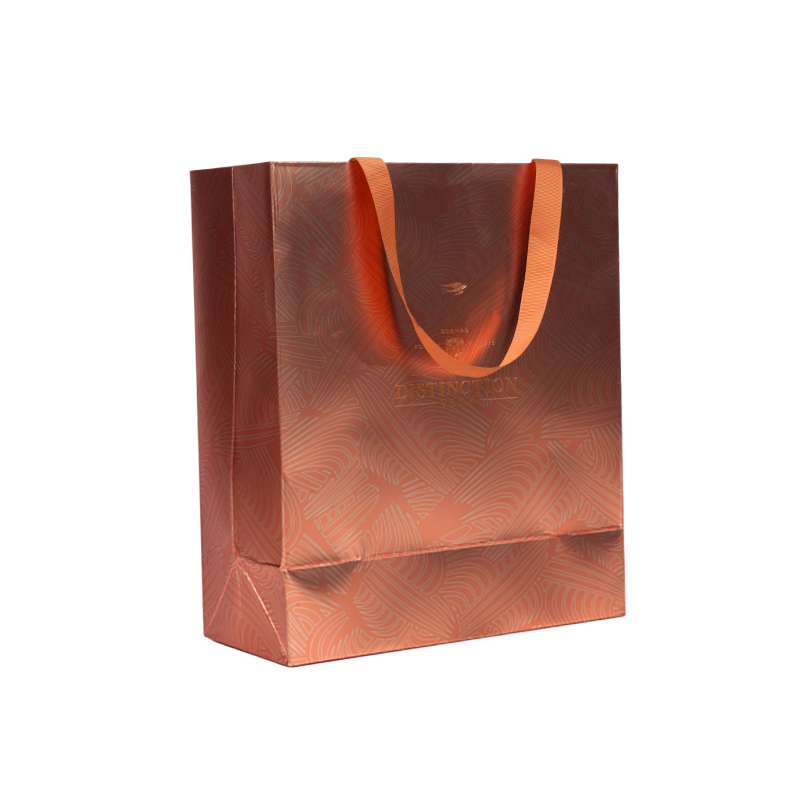 Bolsa de regalo de papel metálico dorado rosa